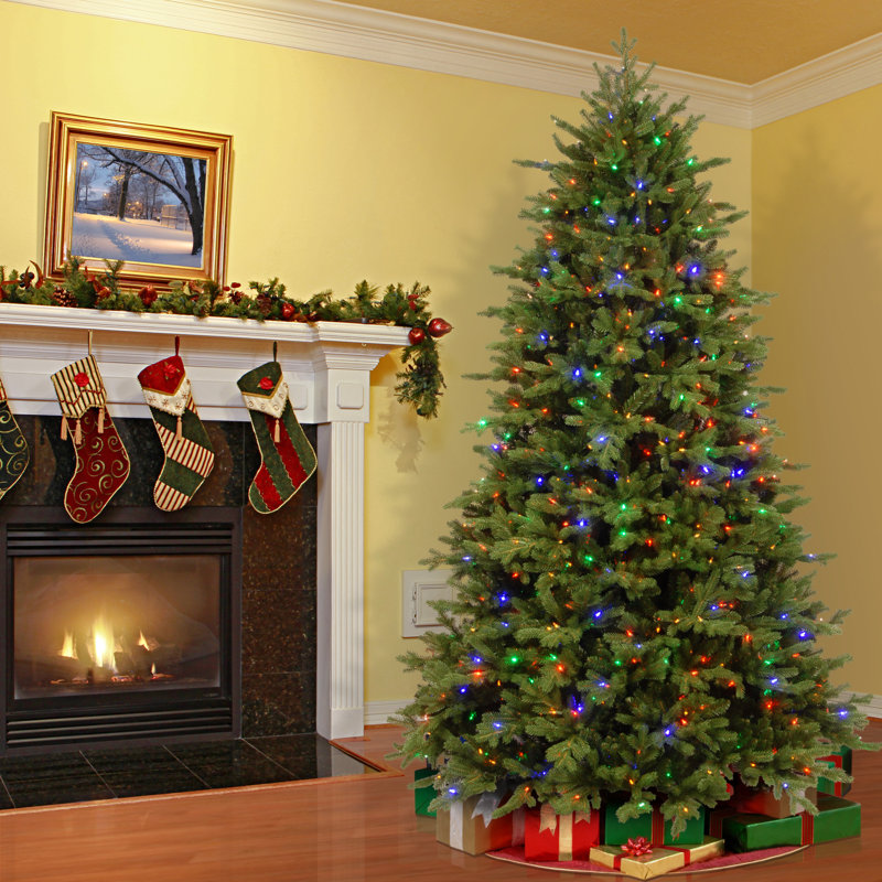Princeton Fir Green Artificial Christmas Tree with Color & Clear Lights